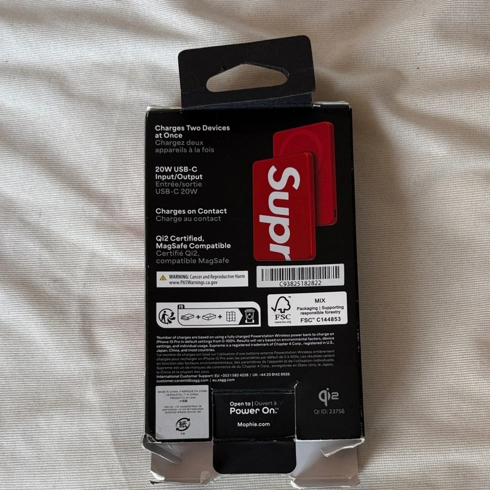 Supreme Mophie Collab Portable Charger Red Card Case